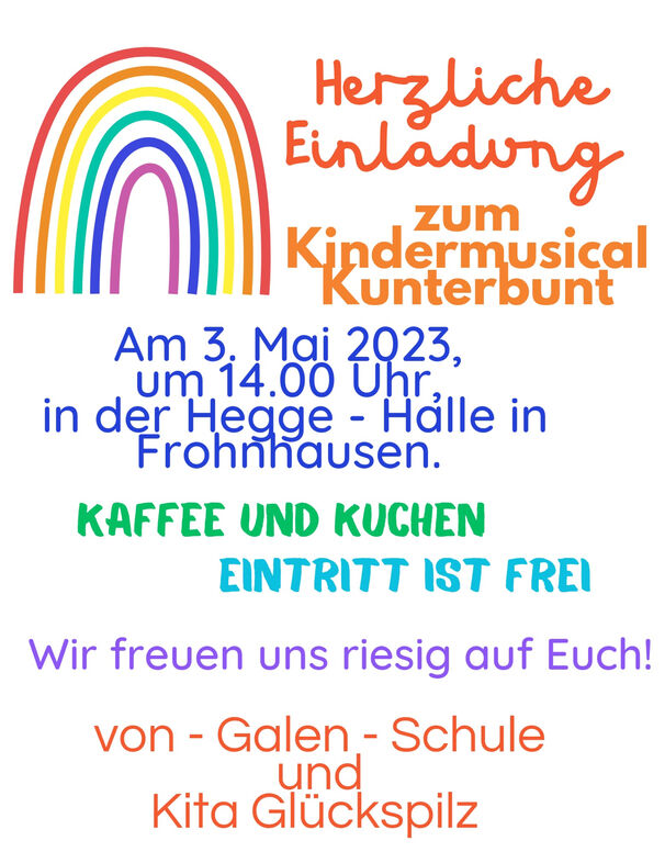 Einladung zum Kindermusical Kunterbunt